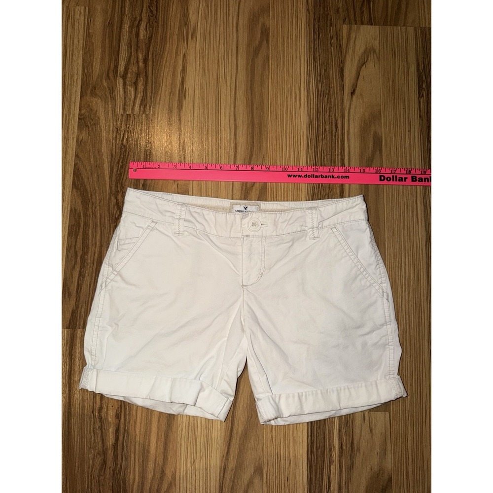 Y2K 2000s American Eagles Outfitters Women's Juniors Sz 0 White Shorts Chino